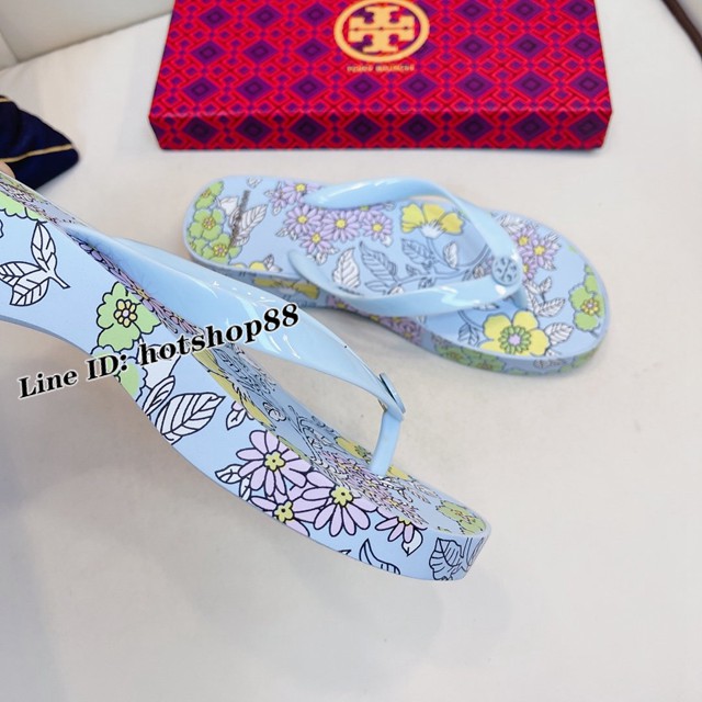 TORY BURCH2021年夏季新款女款坡跟人字拖TB官方春夏季主打款女士人字拖 dx2365